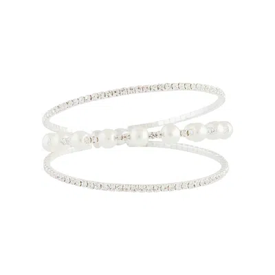Lovisa Silver Pearl Diamante Cup Chain Cuff