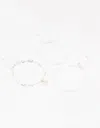 Lovisa Silver Pearl Disc Drop Anklets 3-pack In Silver