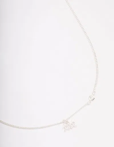 Lovisa Silver Plated Aquarius Necklace With Cubic Zirconia Pendant