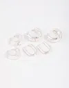 Lovisa Silver Plated Basic Huggie Earrings 6-pack In Silver