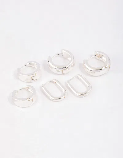 Lovisa Silver Plated Basic Huggie Earrings 6-pack