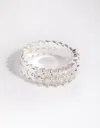 Lovisa Silver Plated Cubic Zirconia Navette Ring In Silver
