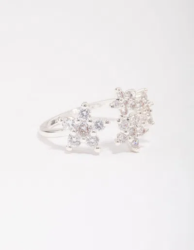 Lovisa Silver Plated Cubic Zirconia Open Flower Ring