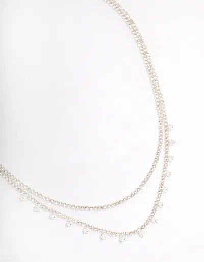 Lovisa Silver Plated Diamante Double Layer Choker