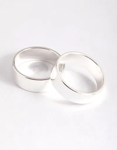 Lovisa Silver Plated Double Cigar Band Ring In Multi