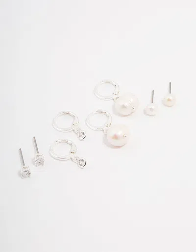 Lovisa Silver Plated Freshwater Pearl Earring 4-pack