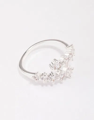 Lovisa Silver Plated Graduating Cubic Zirconia Wrap Ring In Transparent
