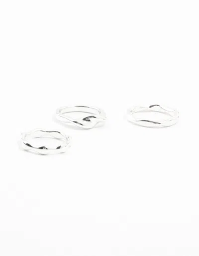 Lovisa Silver Plated Irregular Stacking Rings 3-pack