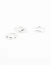 Lovisa Silver Plated Irregular Stacking Rings 3-pack In Silver