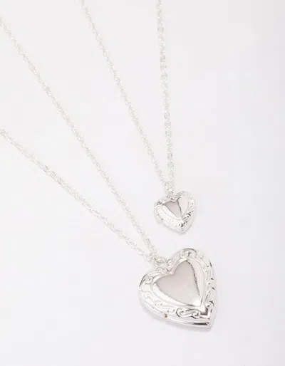 Lovisa Silver Plated Ornate Heart Pendant Necklace Pack