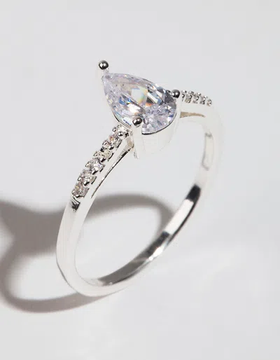 Lovisa Silver Plated Pear Cubic Zirconia Ring