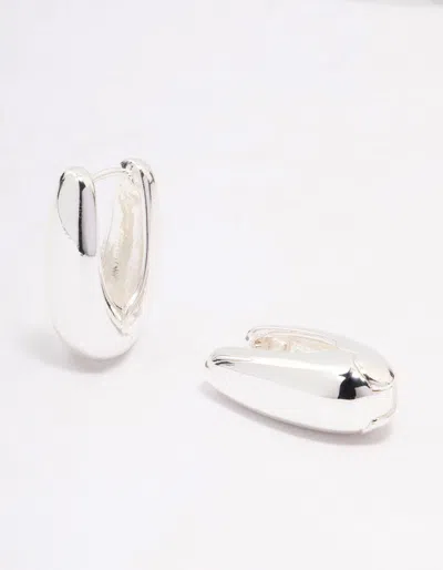 Lovisa Silver Plated Slim Teardrop Hoop Earrings