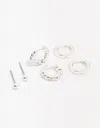 Lovisa Silver Plated Twisted Earring 3-pack In Silver