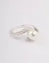 Lovisa Silver Plated Wrapped Pearl Ring In Multi