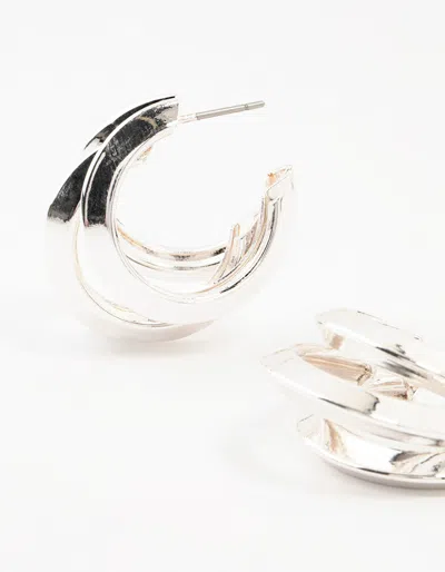 Lovisa Silver Pointed 3 Layered Hoop Earrings