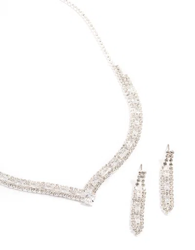 Lovisa Silver Rectangle Graduated Pendant Jewelry Set