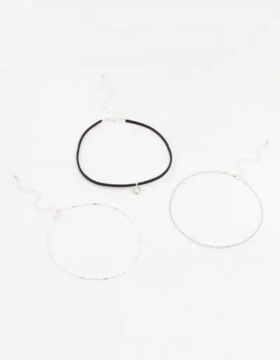 Lovisa Silver Rope Heart Cupchain Chokers 3-pack