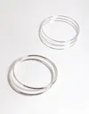 Lovisa Silver Round Mix Bangle 5-pack In Silver