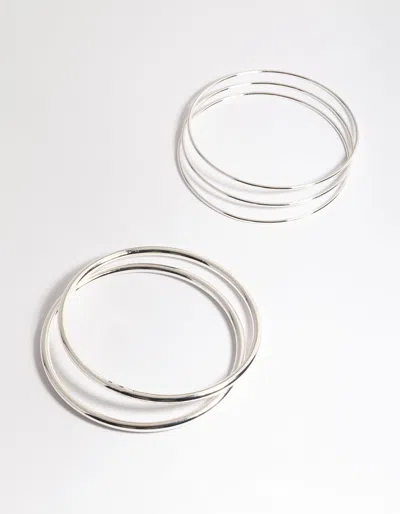 Lovisa Silver Round Mix Bangle 5-pack