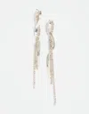 Lovisa Silver Snake Diamante Drop Earrings In Silver
