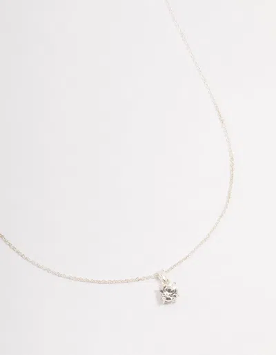 Lovisa Silver Solitaire Czech Crystal Necklace