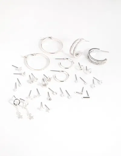 Lovisa Silver Star Stud And Hoop 16-pack Earring