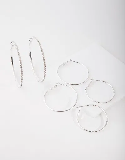 Lovisa Silver Statement Diamante Earring 3 Pack