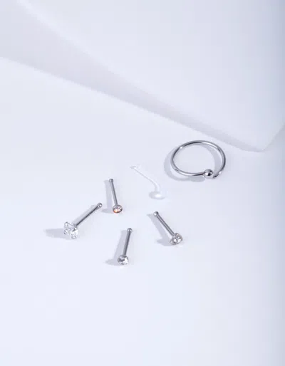 Lovisa Silver Surgical Steel Mixed Nose Piercing 6-pack