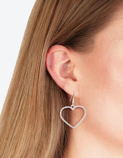 Lovisa Silver Textured Heart Cut Out Drop Earring