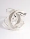 Lovisa Silver Textured Oval Cuff Bangle In Silver