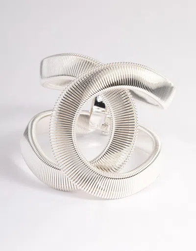 Lovisa Silver Textured Oval Cuff Bangle