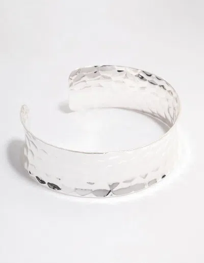 Lovisa Silver Thick Hammered Open Wrist Cuff