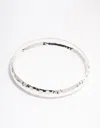Lovisa Silver Thin Hammered Bangle In Silver