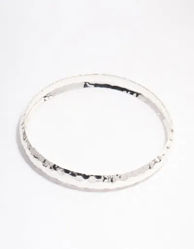 Lovisa Silver Thin Hammered Bangle