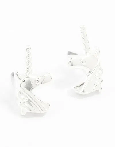 Lovisa Silver Unicorn Head Stud Earrings