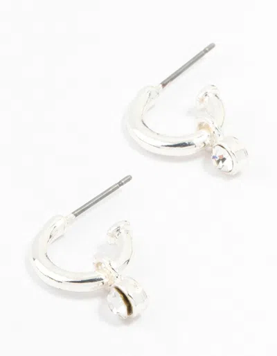 Lovisa Simple Silver Diamante Huggie Charm Earrings