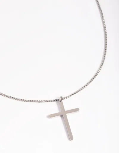Lovisa Stainless Steel Cross Necklace In Silver