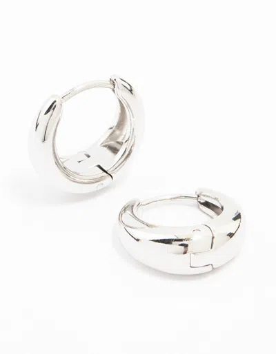 Lovisa Stainless Steel Mini Drop Huggie Earrings In Silver