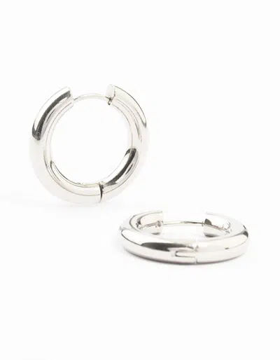 Lovisa Stainless Steel Thick Clicker Hoop Earrings 22 Mm In Silver