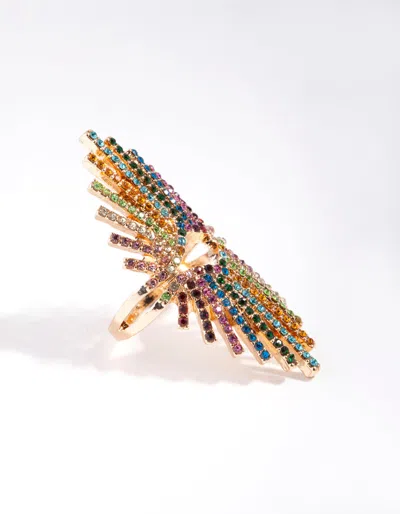 Lovisa Statement Spray Diamante Ring In Blue