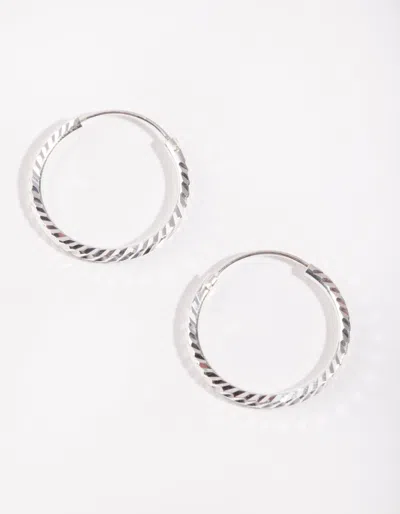 Lovisa Sterling Silver 20mm Diamond Cut Hoop Earrings