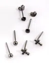 Lovisa Sterling Silver Cross And Diamante Stud Earring Pack In Silver