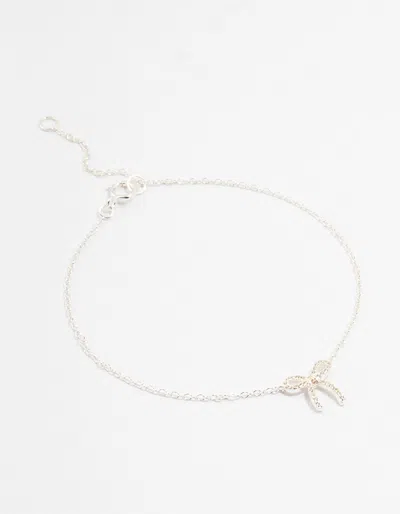Lovisa Sterling Silver Cubic Zirconia Bow Bracelet