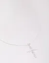 Lovisa Sterling Silver Cubic Zirconia Cross Necklace In Silver