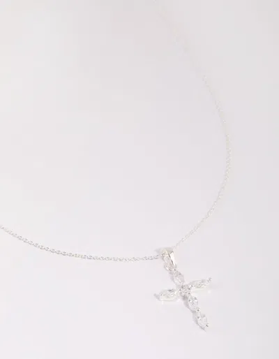 Lovisa Sterling Silver Cubic Zirconia Cross Necklace