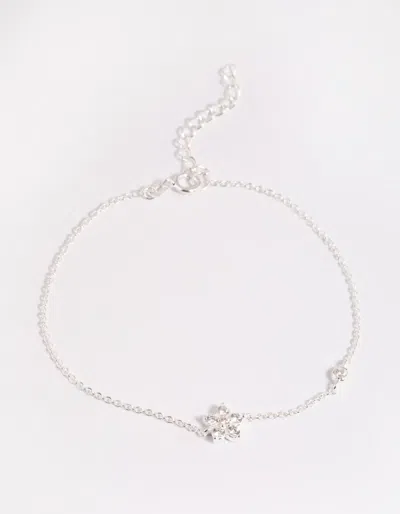 Lovisa Sterling Silver Cubic Zirconia Flower Bracelet