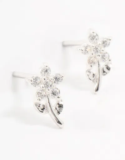 Lovisa Sterling Silver Cubic Zirconia Flower Stem Earrings