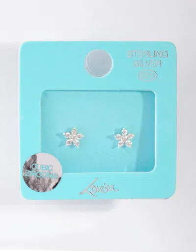 Lovisa Sterling Silver Cubic Zirconia Flower Stud Earrings