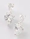 Lovisa Sterling Silver Cubic Zirconia Heart Stud & Drop Earrings In Silver