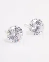 Lovisa Sterling Silver Cubic Zirconia Triple Stud Earrings In Silver